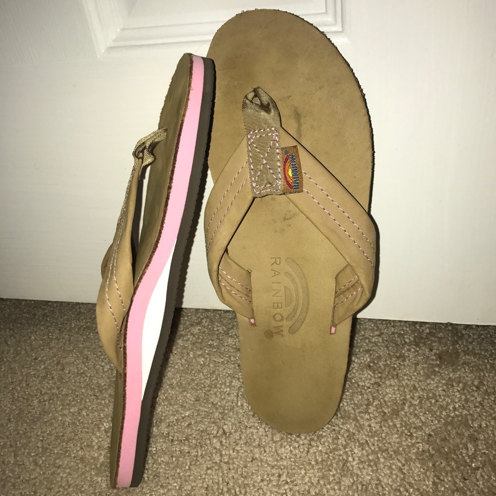 Rainbow Pink Flip Flops